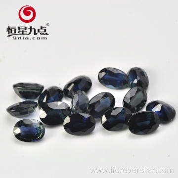 Oval Shape Natural Chinese Black Sapphire Gemstone